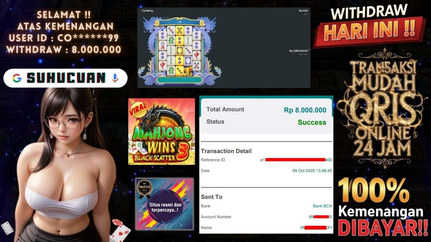 SUHUCUAN JACKPOT SLOT MAHJONG WINS 3 BLACK SCATTER